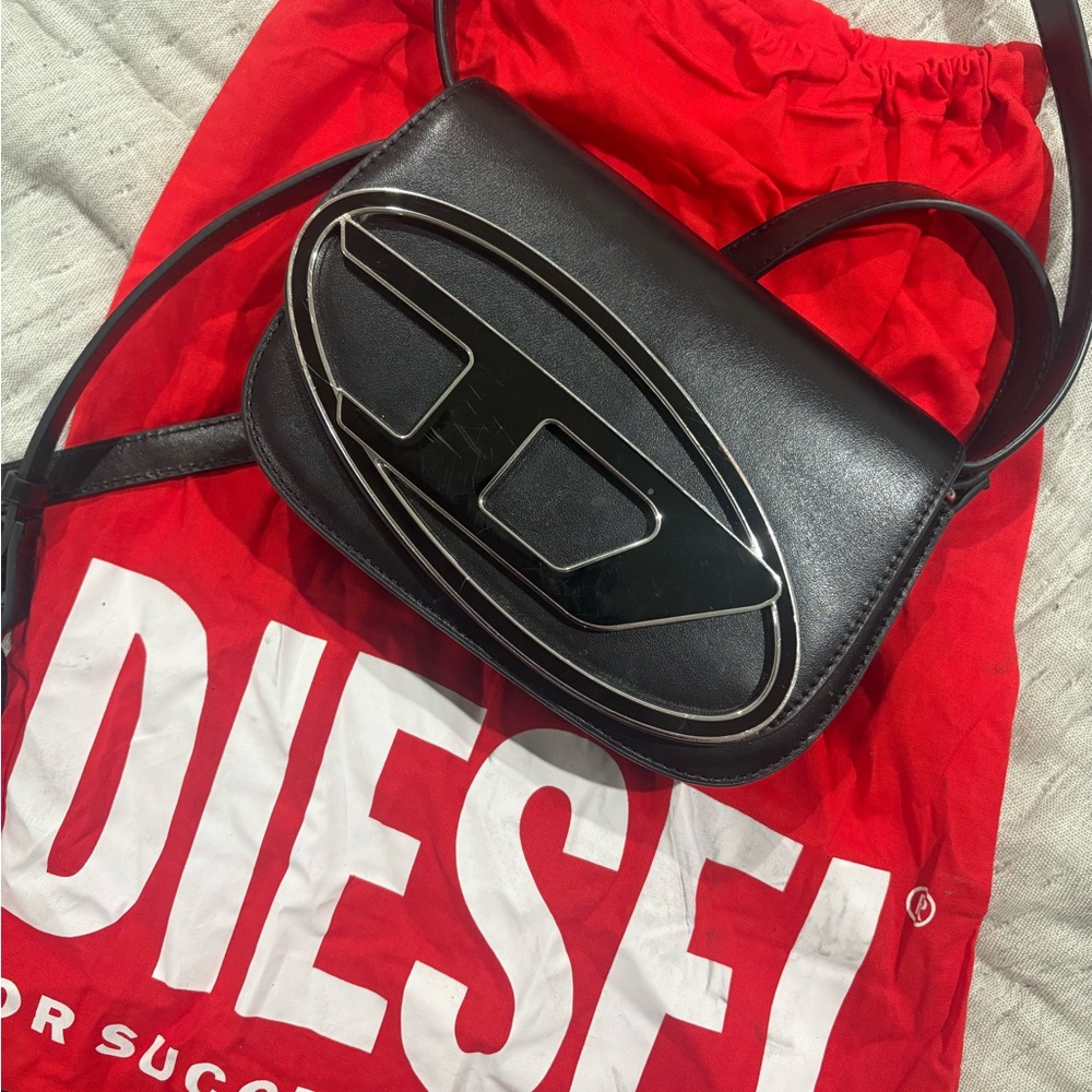 Diesel Black Leather Shoulder Bag